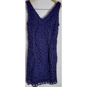 Lilly Pulitzer Lace Dress Purple Solid Sleeveless Size S